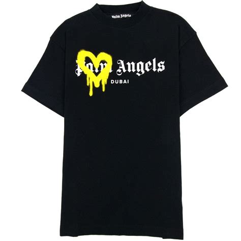 black and yellow palm angels shirt|palm angels t shirt selfridges.